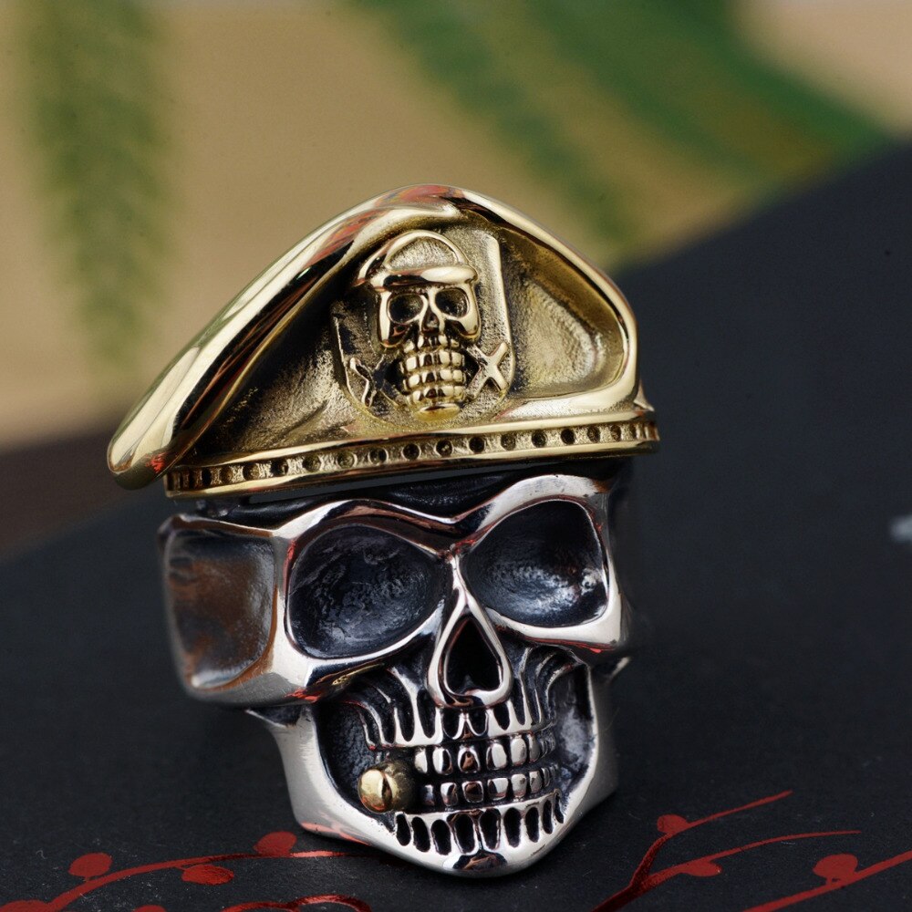 Bague Militaire Argent BIJOUX CRANE DE MORT